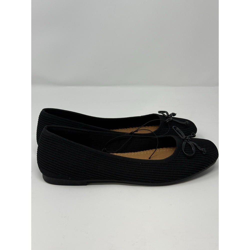 Womens Me Too Black Textile Casual Comfort Slip On Ballet Flats Size 8M - Picture 2 of 5